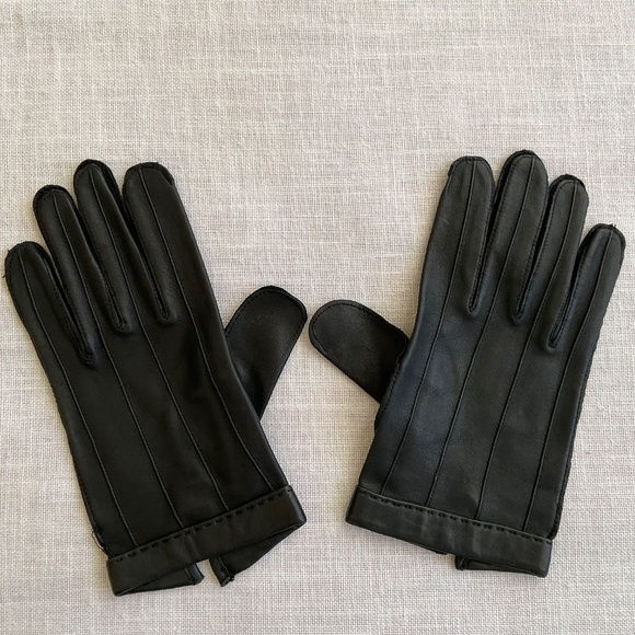 •NEW Men’s Black Cabretta Leather Gloves Size L NWOT - Picture 2 of 13